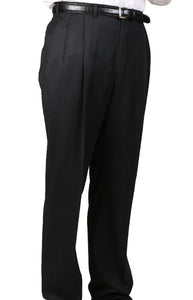 Black, Parker, Pleated Pants Lined Trousers 100% Worsted Wool unhemmed unfinished bottom