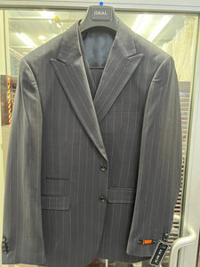 Pinstripe Blazer in Black Pinstripe Almost Dark Charcoal Grey Pinstripe Sport Coat - 1920s Pattern Sport Coat