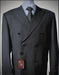 Dark Grey Double Breasted Suits peak lapel wool front With Side Vent Jacket Pleated Pants suit