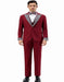 Dark Red - Maroon Wine Prom Tuxedo - Perfect Wedding Suit Vested rhinestone Lapelled