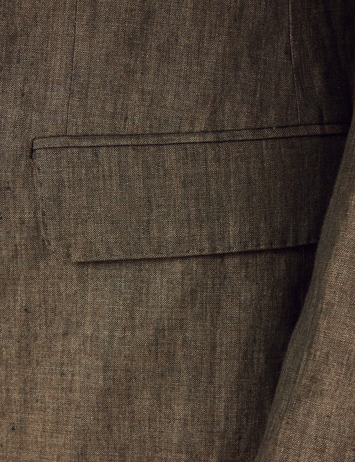 Mens Linen Suit For Beach Wedding - Summer Suit in Dark Green Tailored Fit