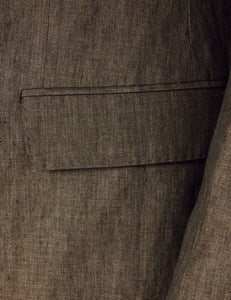 Mens Linen Suit For Beach Wedding - Summer Suit in Dark Green Tailored Fit