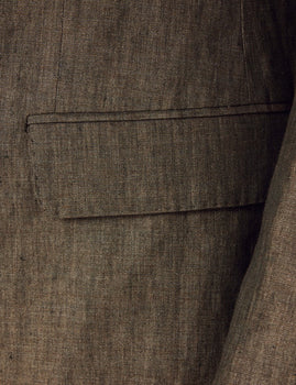 Mens Linen Suit For Beach Wedding - Summer Suit in Dark Green Tailored Fit