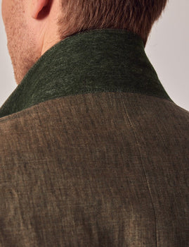 Mens Linen Suit For Beach Wedding - Summer Suit in Dark Green Tailored Fit