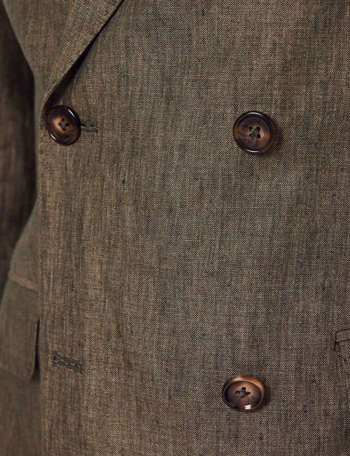 Mens Linen Suit For Beach Wedding - Summer Suit in Dark Green Tailored Fit