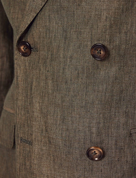 Mens Linen Suit For Beach Wedding - Summer Suit in Dark Green Tailored Fit