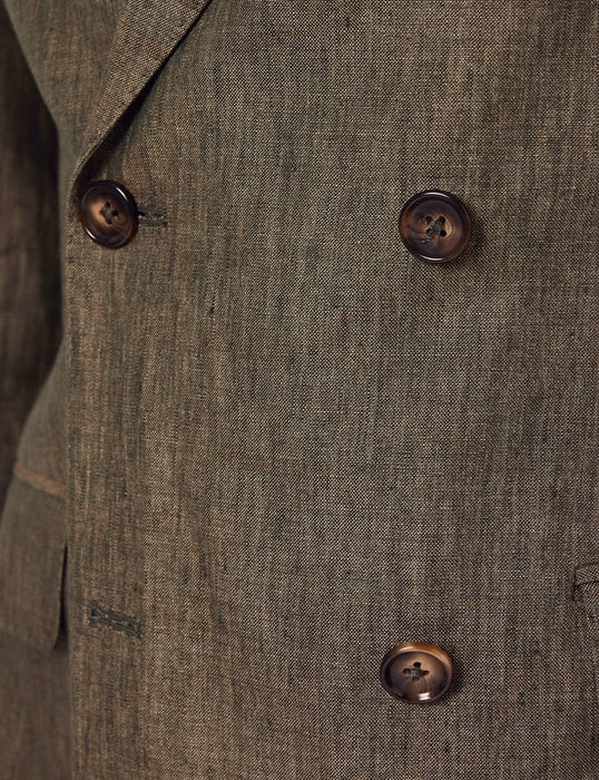 Mens Linen Suit For Beach Wedding - Summer Suit in Dark Green Tailored Fit