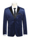 Mens Classic Velvet fabric Tuxedo Dinner Jacket in Dark Navy Blue
