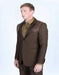 Men's Western Dark Brown Suit Sport Coat with Suede Yokes and Elbow Patches - Traje Para Hombre