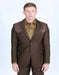 Men's Western Dark Brown Suit Sport Coat with Suede Yokes and Elbow Patches - Traje Para Hombre