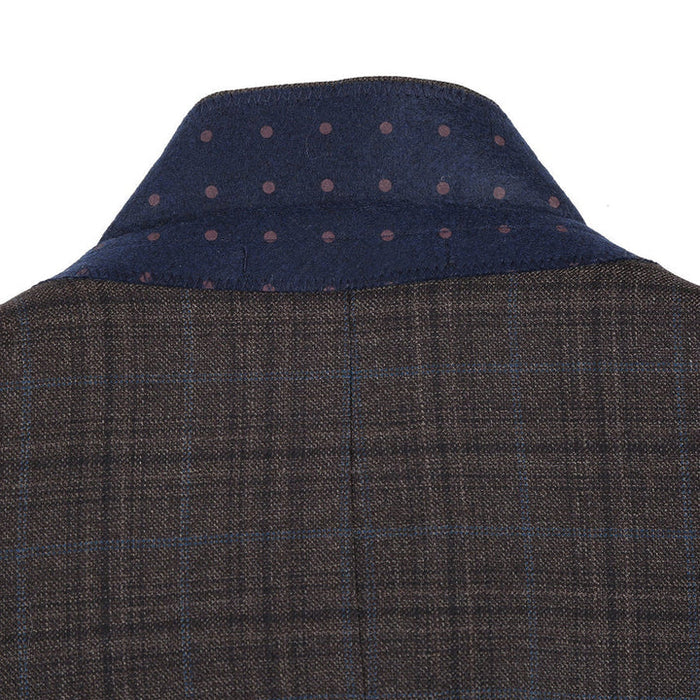 Saco vaquero - Western Sport Coat - Western Blazer- Mens Two Button Classic Fit 100% Wool Sport Coat Blazer In Dark Brown Windowpane Plaid