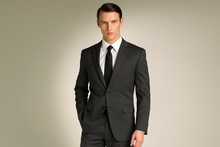 2 Button Peak Lapel Business ~ Wedding 2 Piece Side Vented 2 Piece Cheap Priced Business Suits Clearance Sale For Men Dark Charcoal Gray Tapered Slim Fitted Cut