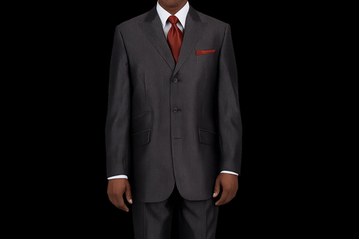 Ticket Pocket 3 Button Peak Lapel Dark Gray Sharkskin Shiny Metallic Jacket & Pants Cheap Priced Business Suits Clearance Sale