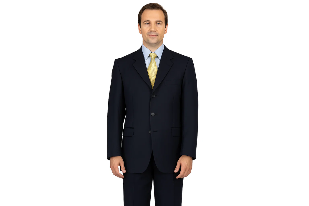 Men'S Dress Dark Navy Blue Suit For Men Available In 2 Or 3 Buttons Style Regular Classic Cut Double Vent Super 150'S Cheap Priced Business Suits Clearance Sale