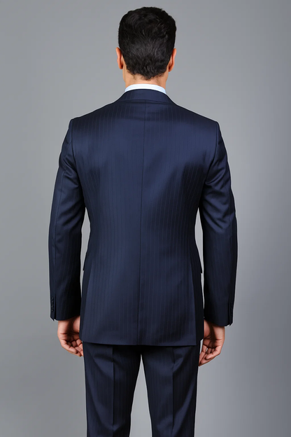 Dark Navy Blue Wool, 2-Button