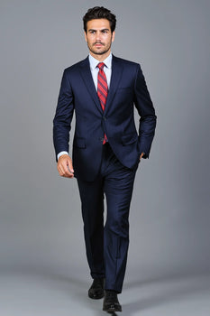 Dark Navy Blue Wool, 2-Button