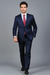 Mantoni Suit - Signature Menswear Wool Fabric SuitsOutlet - Brand Men's Pinstripe Dark Navy Blue Suit For Men 2-button Suit - High End Suits - High Quality Suits