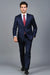 Mantoni Suit - Signature Menswear Wool Fabric SuitsOutlet - Brand Men's Pinstripe Dark Navy Blue Suit For Men 2-button Suit - High End Suits - High Quality Suits
