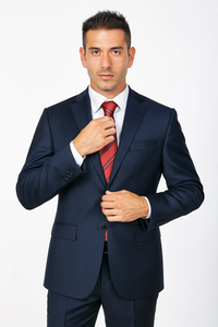 Dark Navy Blue Wool, 2-Button