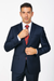 Mantoni Suit - Signature Menswear Wool Fabric SuitsOutlet - Brand Men's Pinstripe Dark Navy Blue Suit For Men 2-button Suit - High End Suits - High Quality Suits