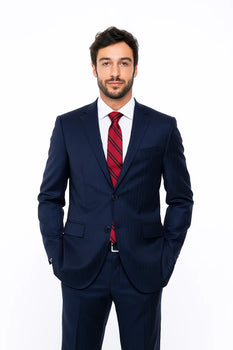 Dark Navy Blue Wool, 2-Button