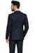 2BV Men's 3 Piece Dark Navy blue Suit For Men Mini Pinstripe ~ Stripe Conservative Italian Design Suit Vested Side Vent Flat Front Pants