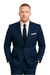 Dark Navy Wide Pinstripe 2 Button Men's Suit - Dark Blue Suit