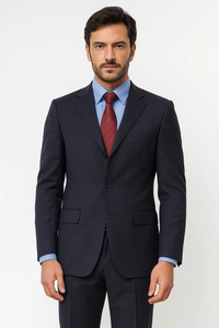 3/4 Buttons Men'S Dress Business Darkest Dark Navy Blue Suit For Men Super Year Round Cheap Priced Business Suits Clearance Sale