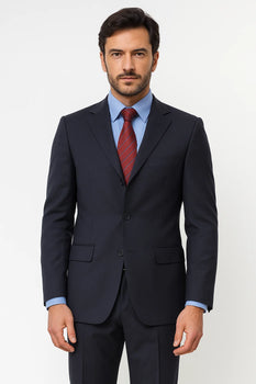 3/4 Buttons Men'S Dress Business Darkest Dark Navy Blue Suit For Men Super Year Round Cheap Priced Business Suits Clearance Sale - Image 2