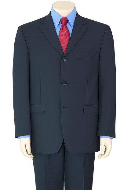 3/4 Buttons Men'S Dress Business Darkest Dark Navy Blue Suit For Men Super Year Round Cheap Priced Business Suits Clearance Sale