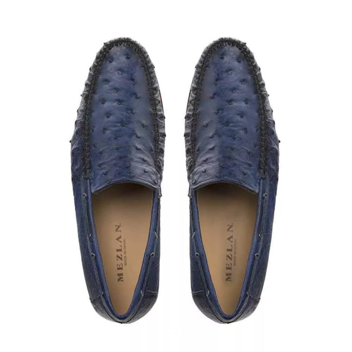 Jean Genuine Ostrich Dress Moccasin By Mezlan Made in Spain Brand