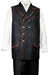 Denim Mens Double Breasted Vest + Denim Jean Black - Men's Denim 2 piece Set