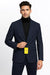Denim Blazer - Cotton Fabric Blue Jean Sport Coat - Double Breasted Navy Blue Jacket