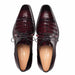 Giovane Fuscus Cap Toe Derby Burgundy Crocodile Shoes By Mezlan Made In Spain Brand
