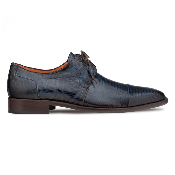 Lizard Skin Tassel Derby in Blue for men By Mezlan Made In Spain Brand