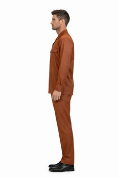 Mens Luxury Copper Wool Two-Piece Leisure Walking Suit - Image 3