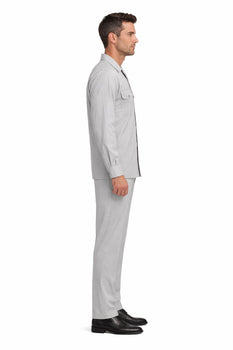 Mens Luxury Grey Wool Two-Piece Leisure Walking Suit - Image 3