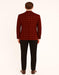 Men's Red Velvet Plaid Blazer with Satin Lapel – Designer Tartan Suit Jacket for Holidays and Events