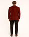Men's Red Velvet Plaid Blazer with Satin Lapel – Designer Tartan Suit Jacket for Holidays and Events