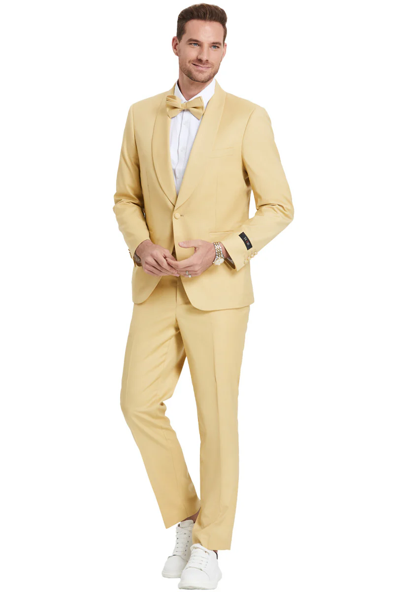 Mens Easter Suit - Jacket and Pants in Summer Color Dijon Yellow  Light Weight Modern Fit