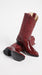 Men’s Burgundy Eel Skin Western Boots, Original Puntal Toe Cowboy Dress Boots