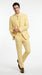Men’s Yellow Seersucker 3 Piece Suit, 100% Cotton Summer Wedding Dress Suit