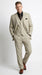 Men’s Tan Beige Pinstripe 3 Piece Vested Suit, 2 Button Formal Wedding Business Dress Suit