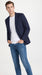 Men’s Navy Blue Chalk Pinstripe Blazer Sport Coat – 1920s Gangster Style Dress Jacket