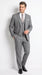 Men’s Charcoal Grey Windowpane Plaid 3 Piece Suit, 2 Button Vested Formal Dress Suit