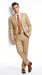 Men’s Bronze Camel Khaki Portly Suit, 2 Button Executive Fit Formal Dress Suit