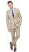 Renoi Designer 203-11 Men’s Light Tan 2 Piece Suit, Single Breasted Notch Lapel Formal Dress Suit
