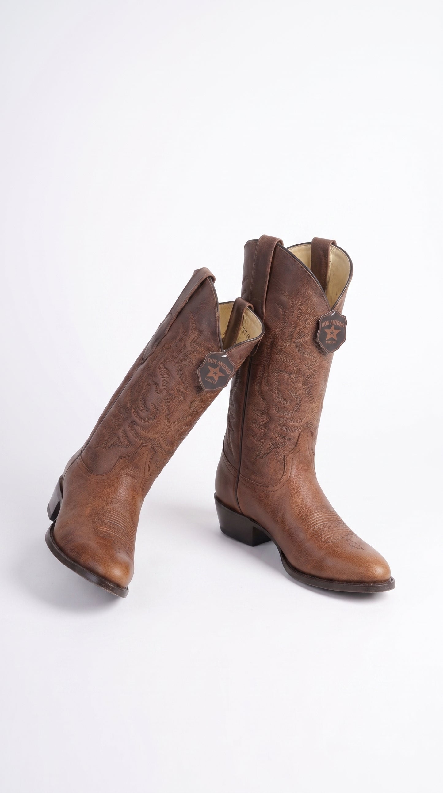 Men’s Brown Cowboy Boots, Classic Western Ranch Boots for Rodeo and Country Wear