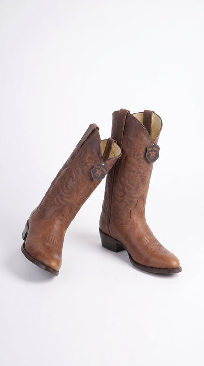 Men’s Brown Cowboy Boots, Classic Western Ranch Boots for Rodeo and Country Wear