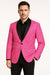 Men’s Hot Pink Paisley Tuxedo Blazer with Black Shawl Lapel Fuchsia Color Dinner Jacket Perfect for Prom